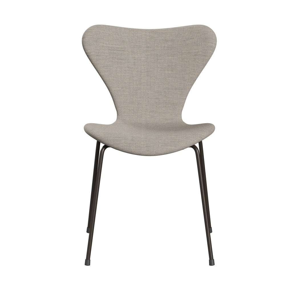 Fritz Hansen 3107 Chair Full Upholstery, Brown Bronze/Canvas Beige