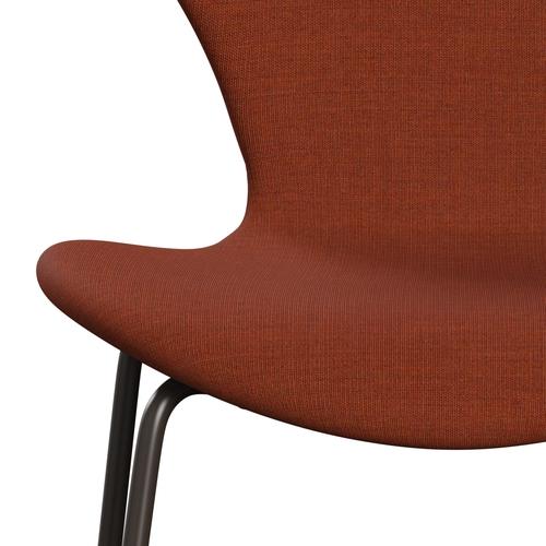 Fritz Hansen 3107 krzesło pełne tapicerka, brązowy brąz/płótno brązowy różowy