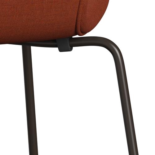 Fritz Hansen 3107 Chair Full Upholstery, Brown Bronze/Canvas Brown Pink