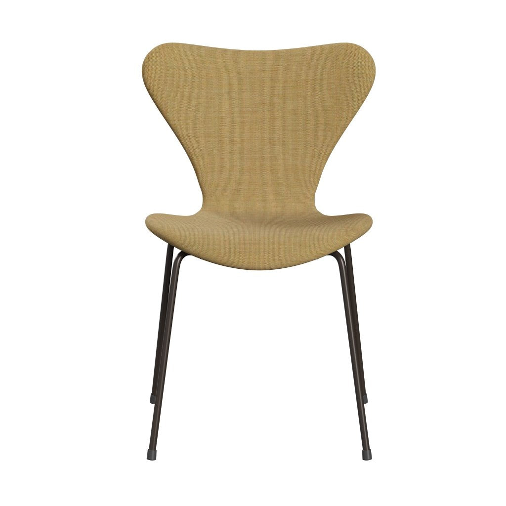 Fritz Hansen 3107 Chair Full Upholstery, Brown Bronze/Canvas Light Beige