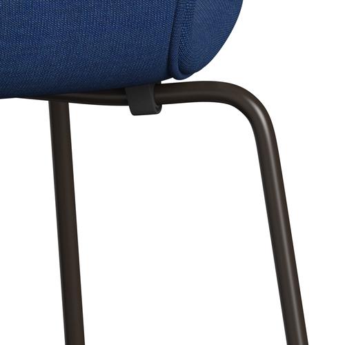 Fritz Hansen 3107 Chair Full Upholstery, Brown Bronze/Canvas Light Blue (Ca0746)