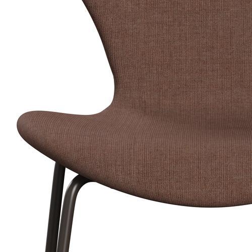 Fritz Hansen 3107 Chair Full Upholstery, Brown Bronze/Canvas Chestnut Brown