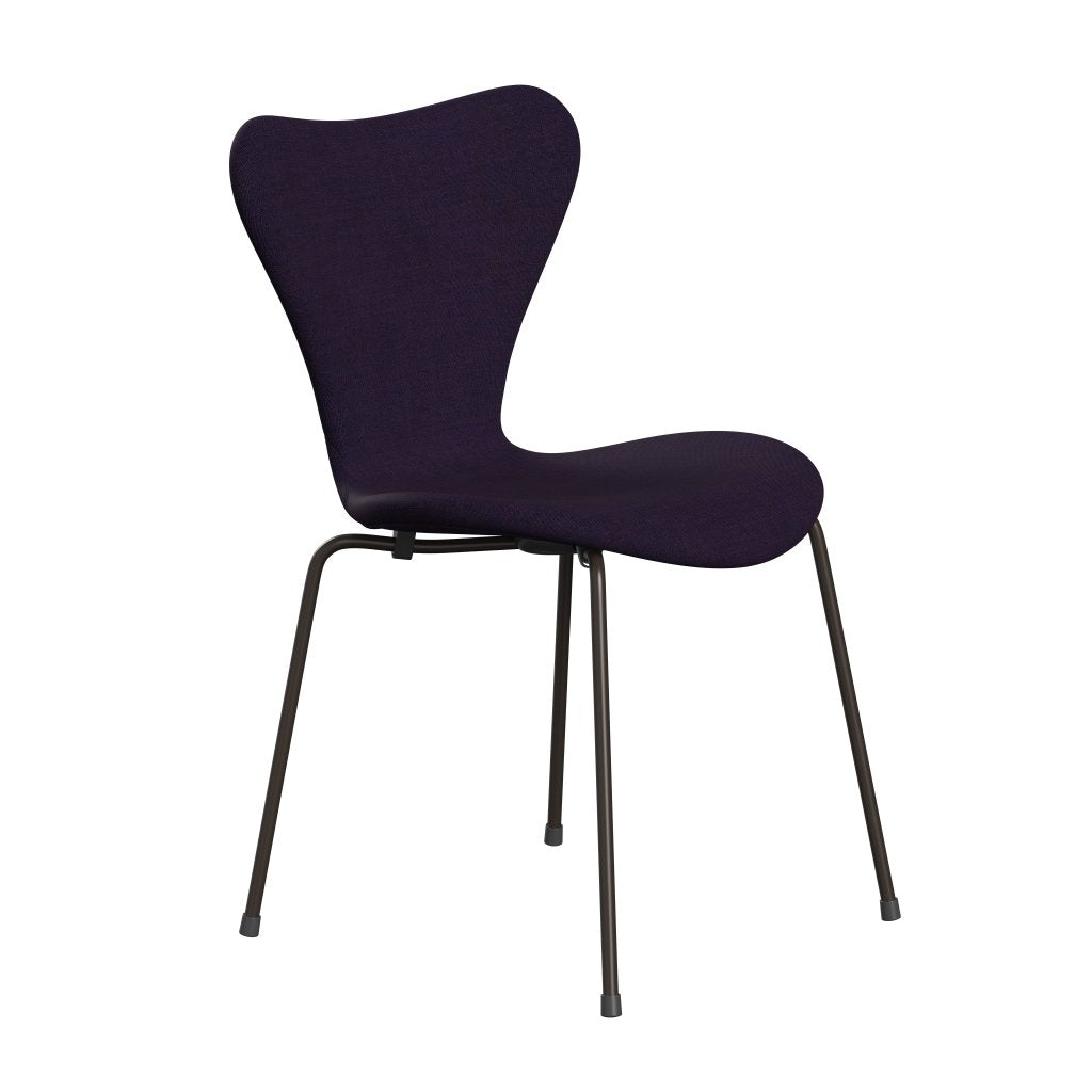 Fritz Hansen 3107 Chair Full Upholstery, Brown Bronze/Canvas Navy Blue