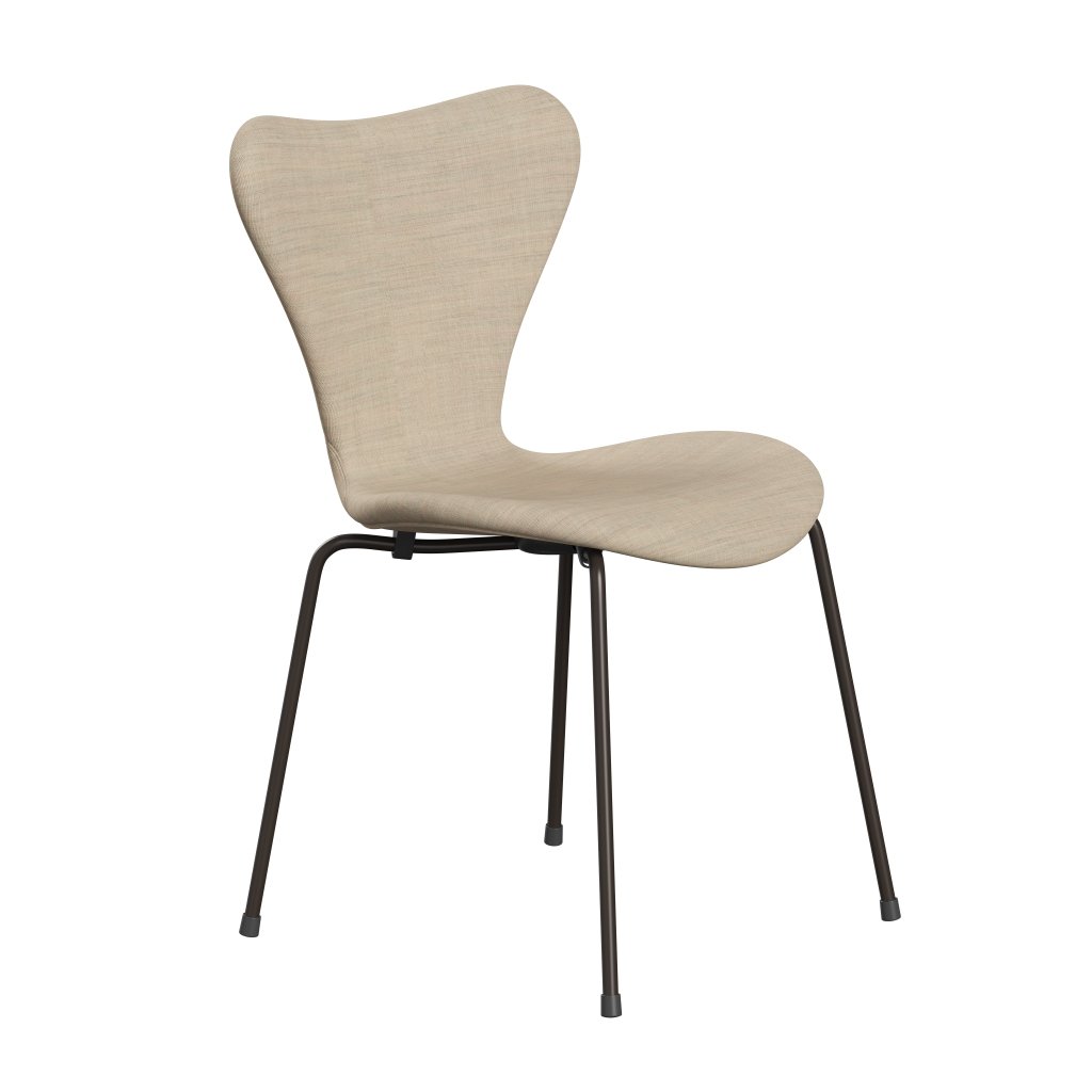 Fritz Hansen 3107 Chair Full Upholstery, Brown Bronze/Canvas Sand Light