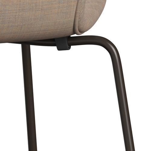 Fritz Hansen 3107 Chair Full Upholstery, Brown Bronze/Canvas Sand