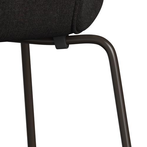 Fritz Hansen 3107 Chair Full Upholstery, Brown Bronze/Canvas Black