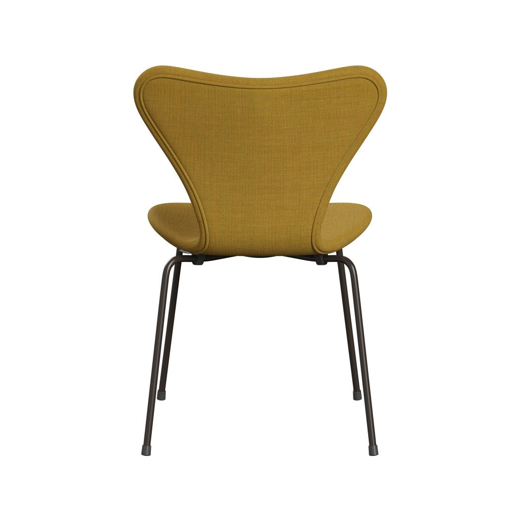 Fritz Hansen 3107 Chair Full Upholstery, Brown Bronze/Canvas Mustard