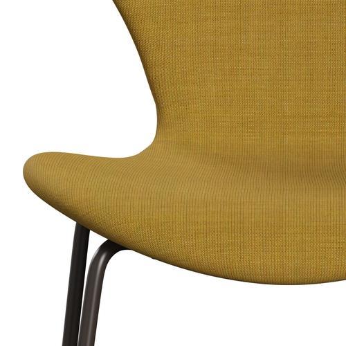 Fritz Hansen 3107 Chair Full Upholstery, Brown Bronze/Canvas Mustard