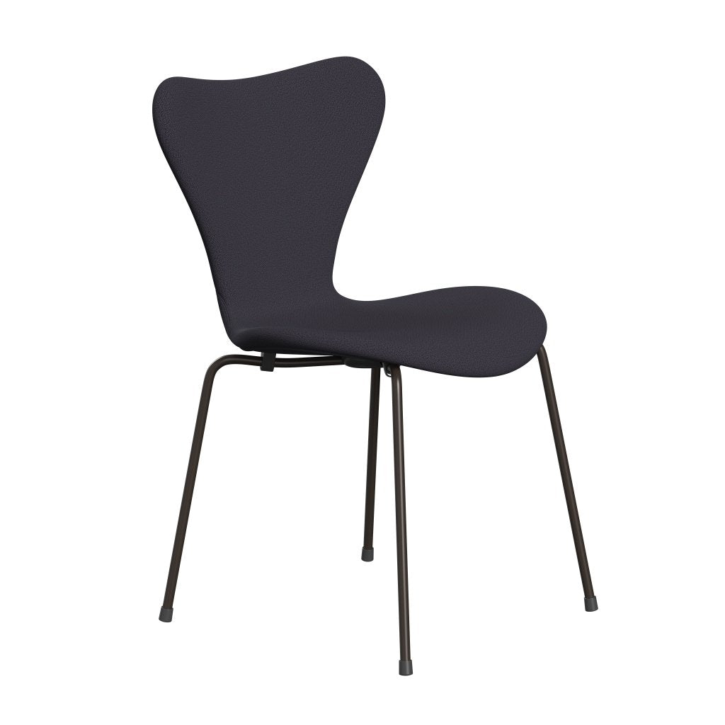 Fritz Hansen 3107 Chair Full Upholstery, Brown Bronze/Capture Blue Charcoal