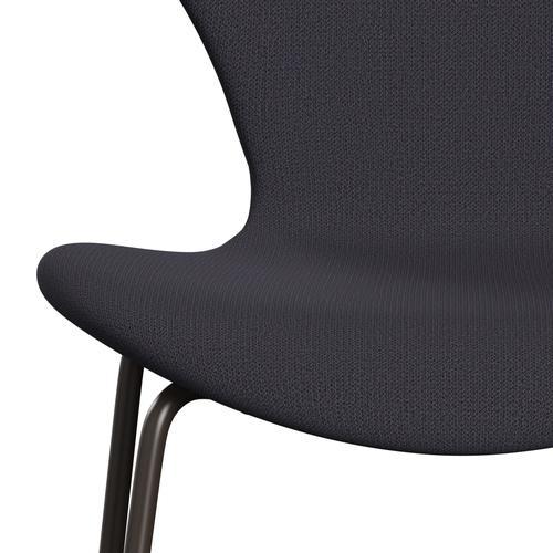 Fritz Hansen 3107 Chair Full Upholstery, Brown Bronze/Capture Blue Charcoal