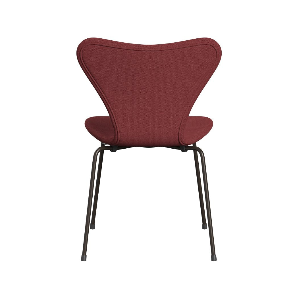 Fritz Hansen 3107 Chair Full Upholstery, Brown Bronze/Capture Dark Red