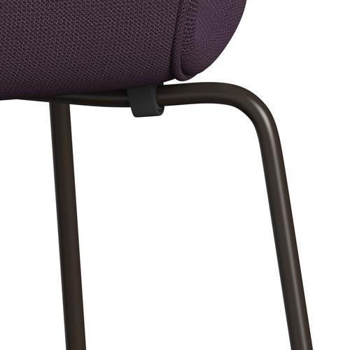 Fritz Hansen 3107 Chair Full Upholstery, Brown Bronze/Capture Violet Dark