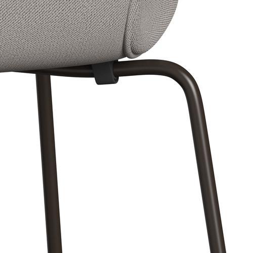 Fritz Hansen 3107 Chair Full Upholstery, Brown Bronze/Capture Warm Grey Light