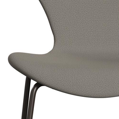 Fritz Hansen 3107 Chair Full Upholstery, Brown Bronze/Capture Warm Grey