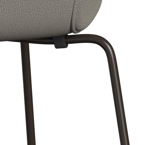 Fritz Hansen 3107 Chair Full Upholstery, Brown Bronze/Capture Warm Grey