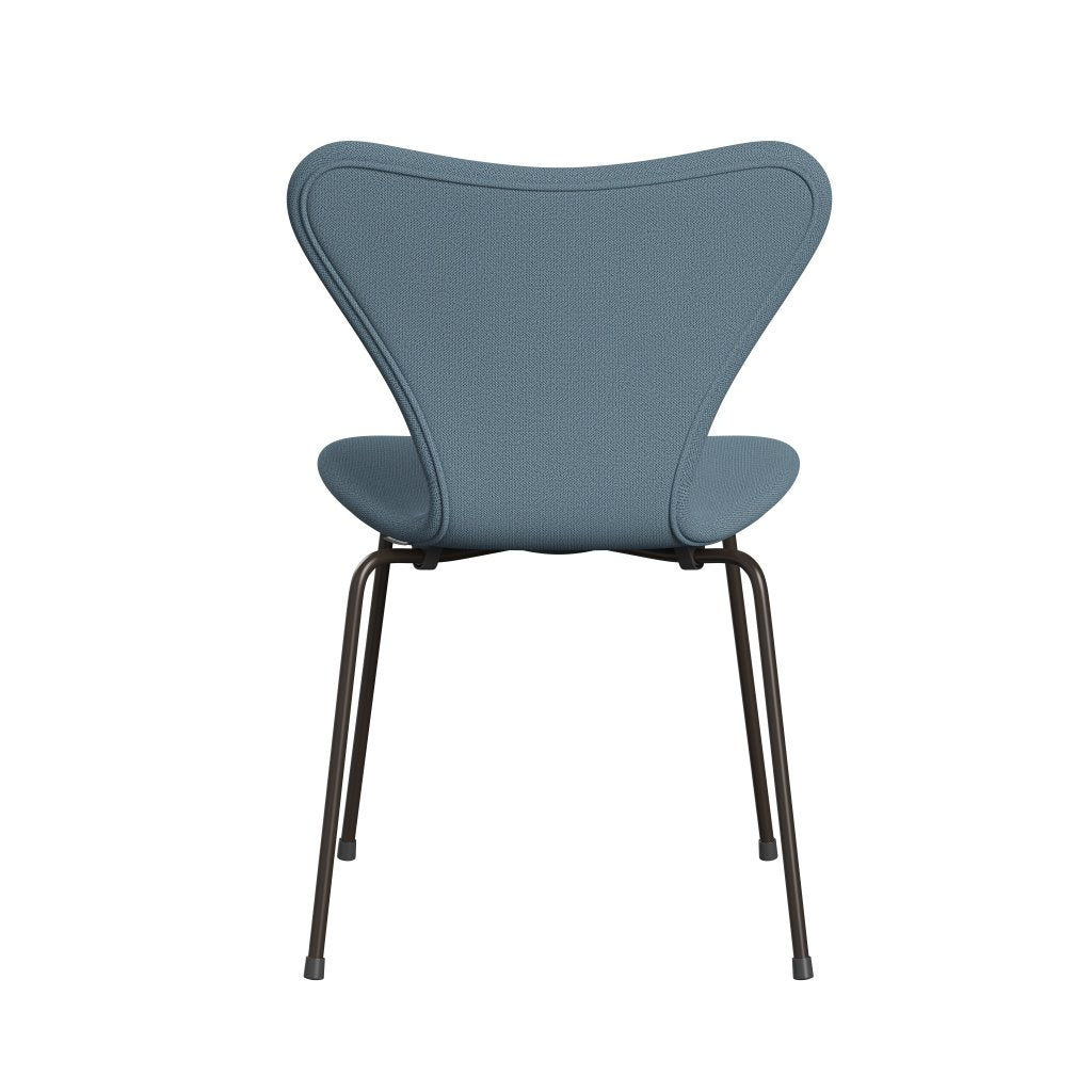 Fritz Hansen 3107 Krzesło pełna tapicerka, brązowy brąz/Capture Soft Blue