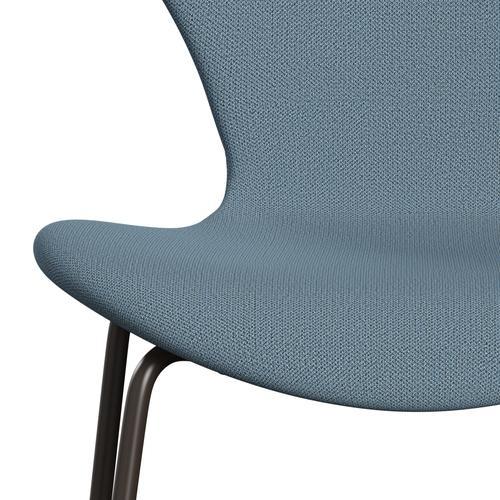 Fritz Hansen 3107 Krzesło pełna tapicerka, brązowy brąz/Capture Soft Blue