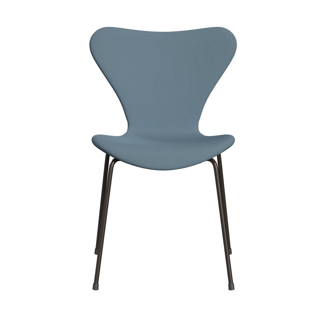 Fritz Hansen 3107 Krzesło pełna tapicerka, brązowy brąz/Capture Soft Blue