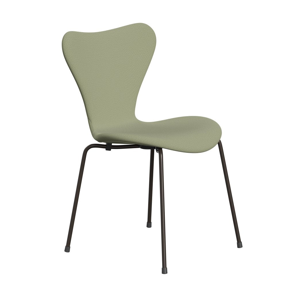 Fritz Hansen 3107 Krzesło pełna tapicerka, brązowy brąz/Capture Soft Green