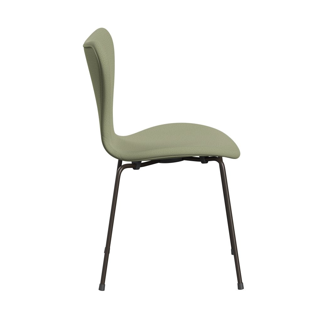 Fritz Hansen 3107 Krzesło pełna tapicerka, brązowy brąz/Capture Soft Green