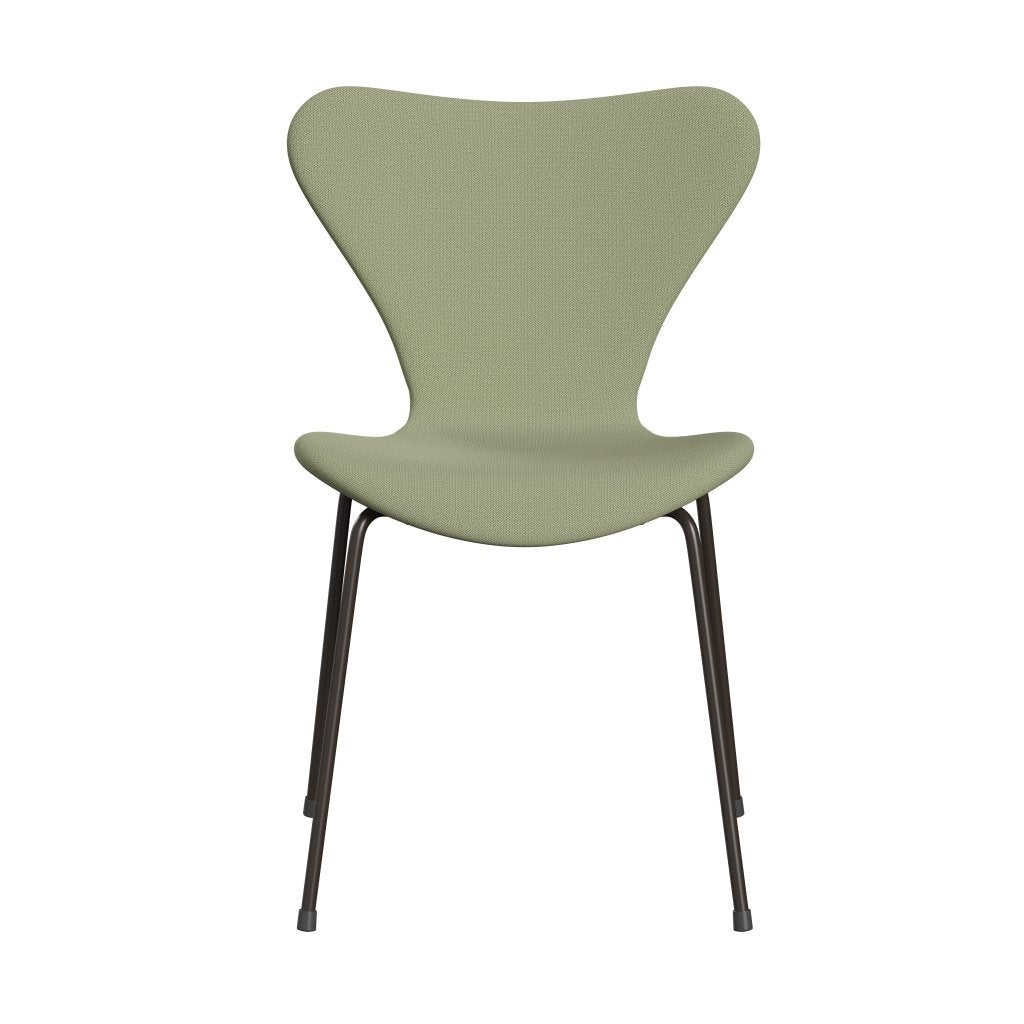 Fritz Hansen 3107 Krzesło pełna tapicerka, brązowy brąz/Capture Soft Green