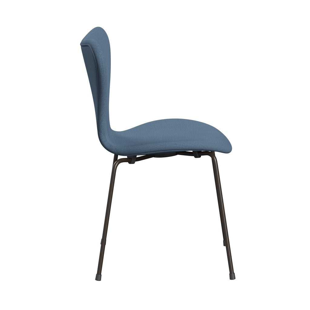 Fritz Hansen 3107 Chair Full Upholstery, Brown Bronze/Christianshavn Light Blue