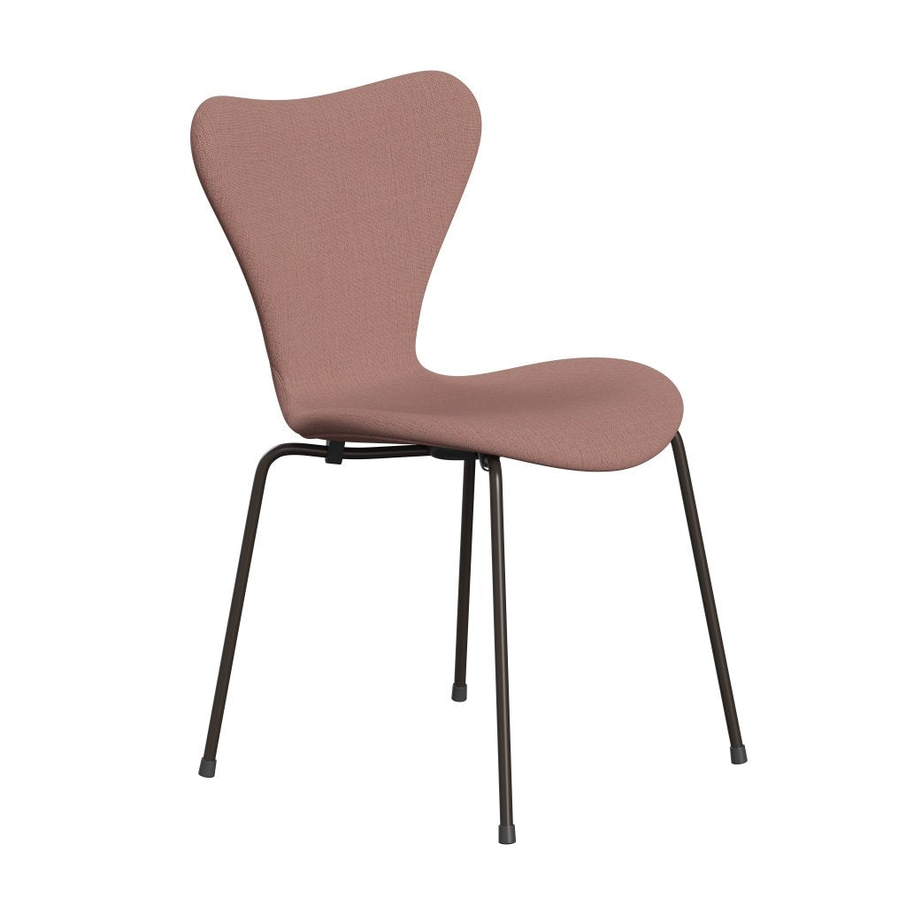 Fritz Hansen 3107 Chair Full Upholstery, Brown Bronze/Christianshavn Orange/Red