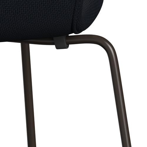 Fritz Hansen 3107 Krzesło pełne tapicerka, brązowy brąz/Diablo Dark Blue