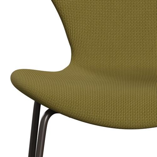 Fritz Hansen 3107 Krzesło pełna tapicerka, brązowy brąz/Diablo Autumn Green