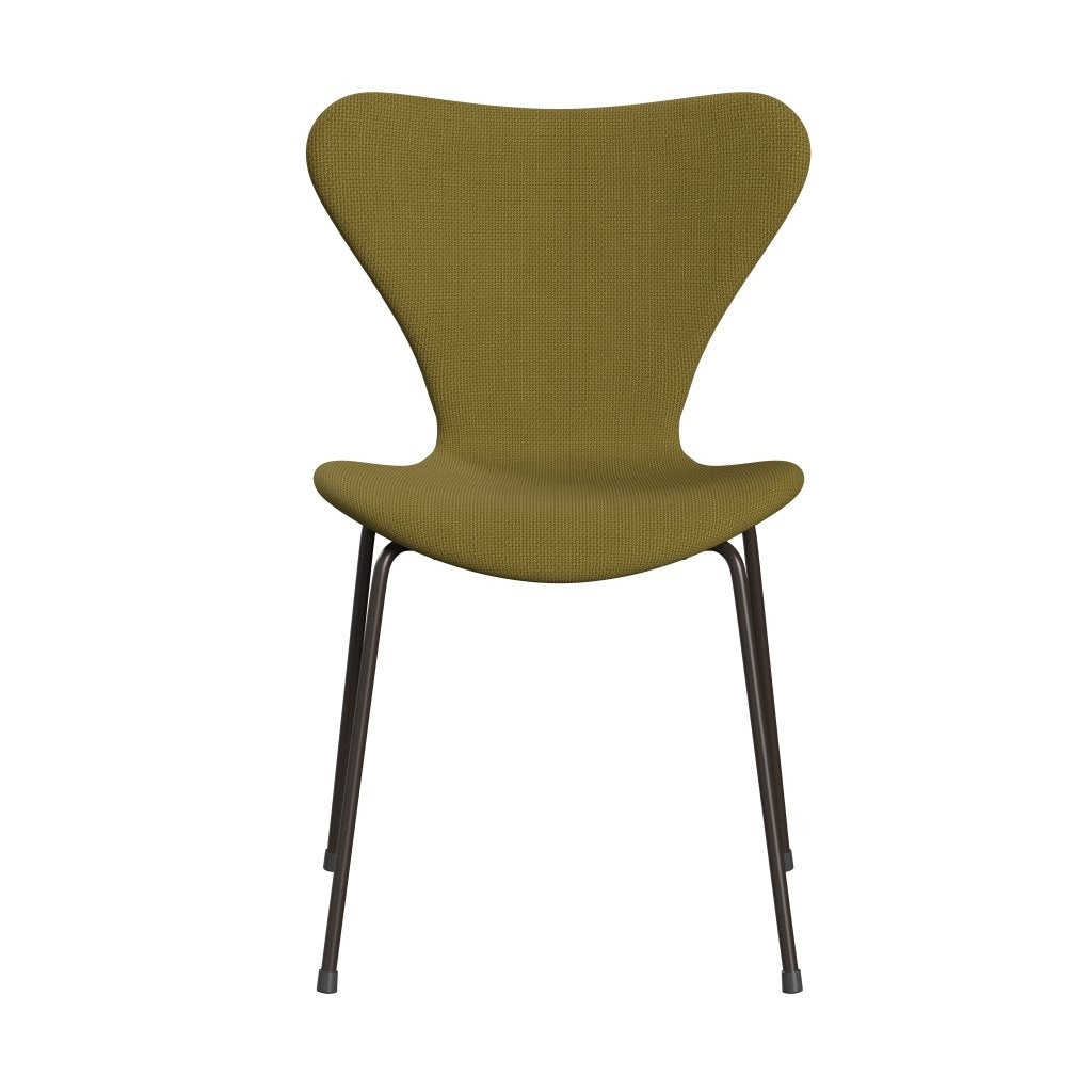 Fritz Hansen 3107 Krzesło pełna tapicerka, brązowy brąz/Diablo Autumn Green