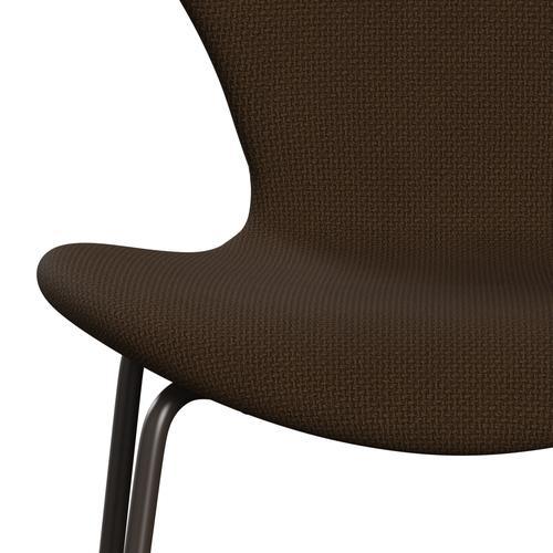 Fritz Hansen 3107 Krzesło pełna tapicerka, brązowy brąz/kasztan Diablo