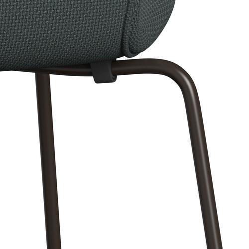 Fritz Hansen 3107 Krzesło pełna tapicerka, brązowy brąz/Diablo Steel Grey