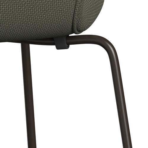 Fritz Hansen 3107 krzesło pełne tapicerka, brązowy brąz/Diablo Warm Grey