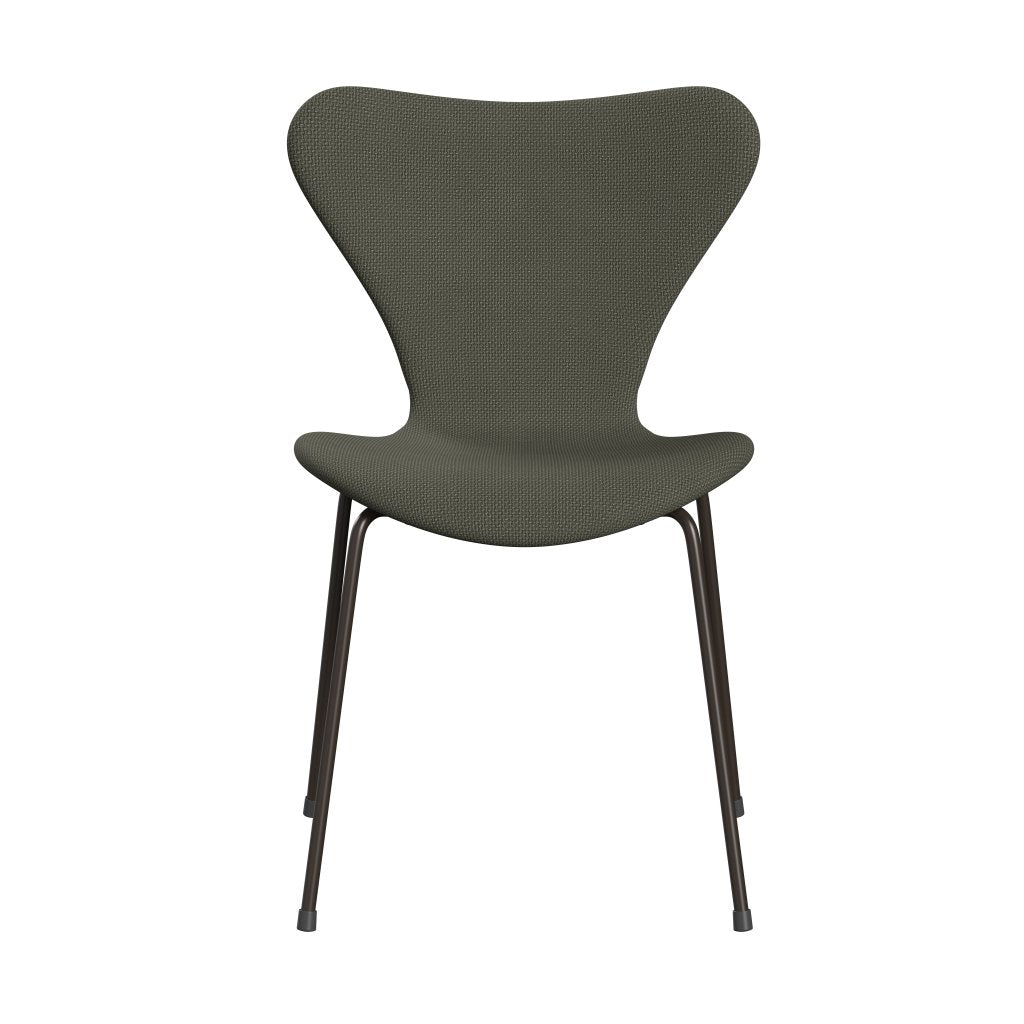 Fritz Hansen 3107 krzesło pełne tapicerka, brązowy brąz/Diablo Warm Grey