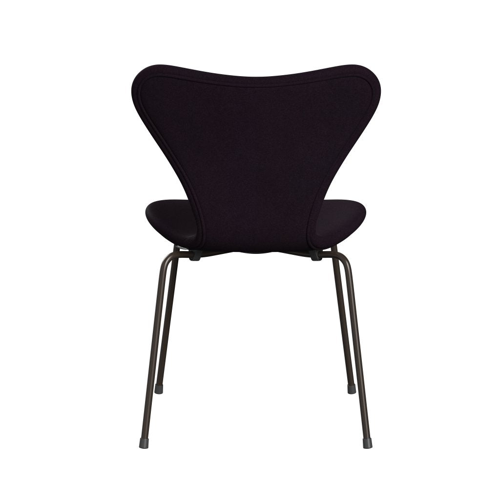 Fritz Hansen 3107 Chair Full Upholstery, Brown Bronze/Divina Aubergine (Div376)