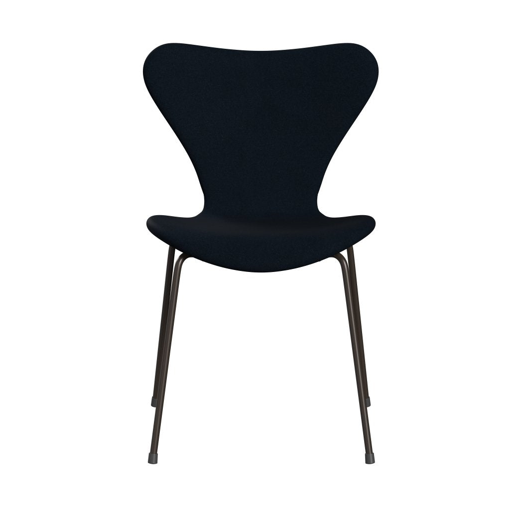 Fritz Hansen 3107 krzesło pełne tapicerka, brązowy brąz/Divina Dark Blue