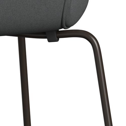 Fritz Hansen 3107 Chair Full Upholstery, Brown Bronze/Divina Dark Grey