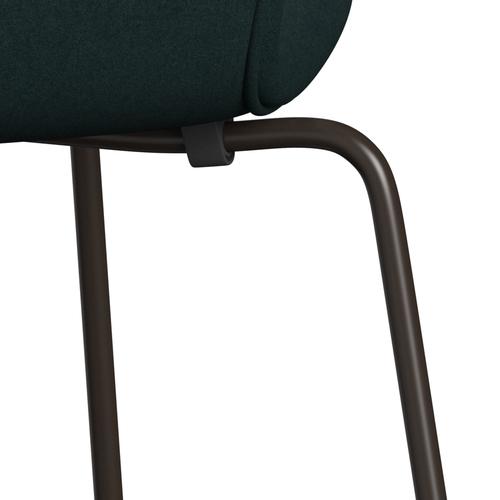 Fritz Hansen 3107 Krzesło pełna tapicerka, brązowy brąz/Divina Dark Green (Div886)