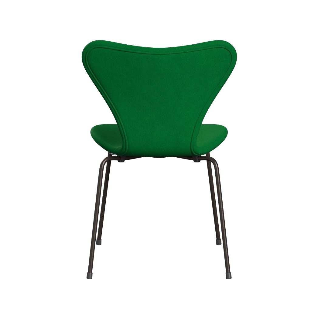 Fritz Hansen 3107 Krzesło pełne tapicerka, brązowy brąz/divina Grass Green