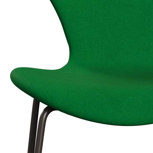 Fritz Hansen 3107 Krzesło pełne tapicerka, brązowy brąz/divina Grass Green