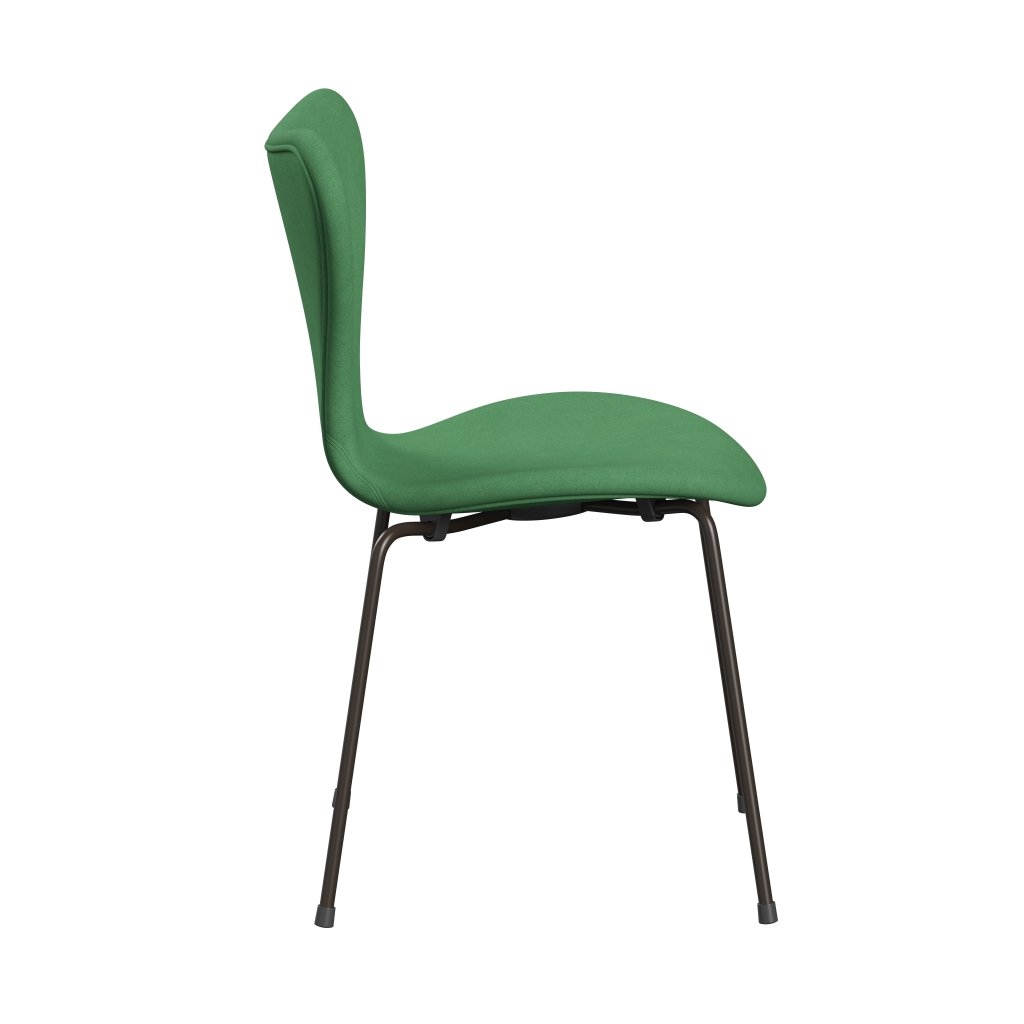 Fritz Hansen 3107 Krzesło pełna tapicerka, brązowy brąz/divina Green