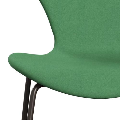 Fritz Hansen 3107 Krzesło pełna tapicerka, brązowy brąz/divina Green