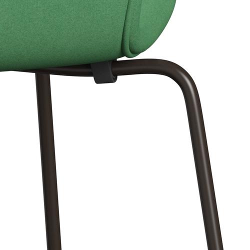 Fritz Hansen 3107 Krzesło pełna tapicerka, brązowy brąz/divina Green