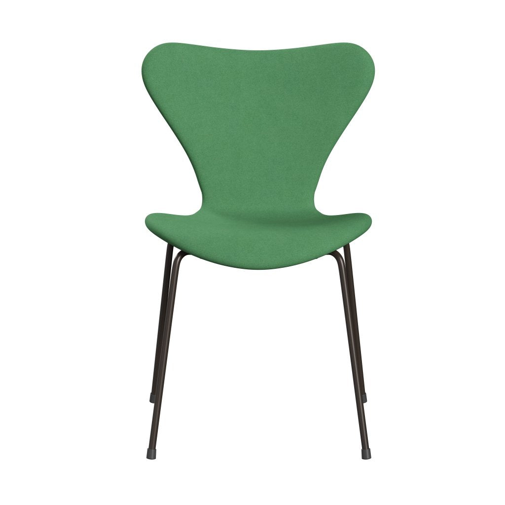 Fritz Hansen 3107 Krzesło pełna tapicerka, brązowy brąz/divina Green