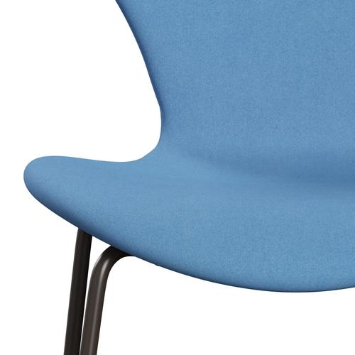 Fritz Hansen 3107 Chair Full Upholstery, Brown Bronze/Divina Light Blue (Div712)