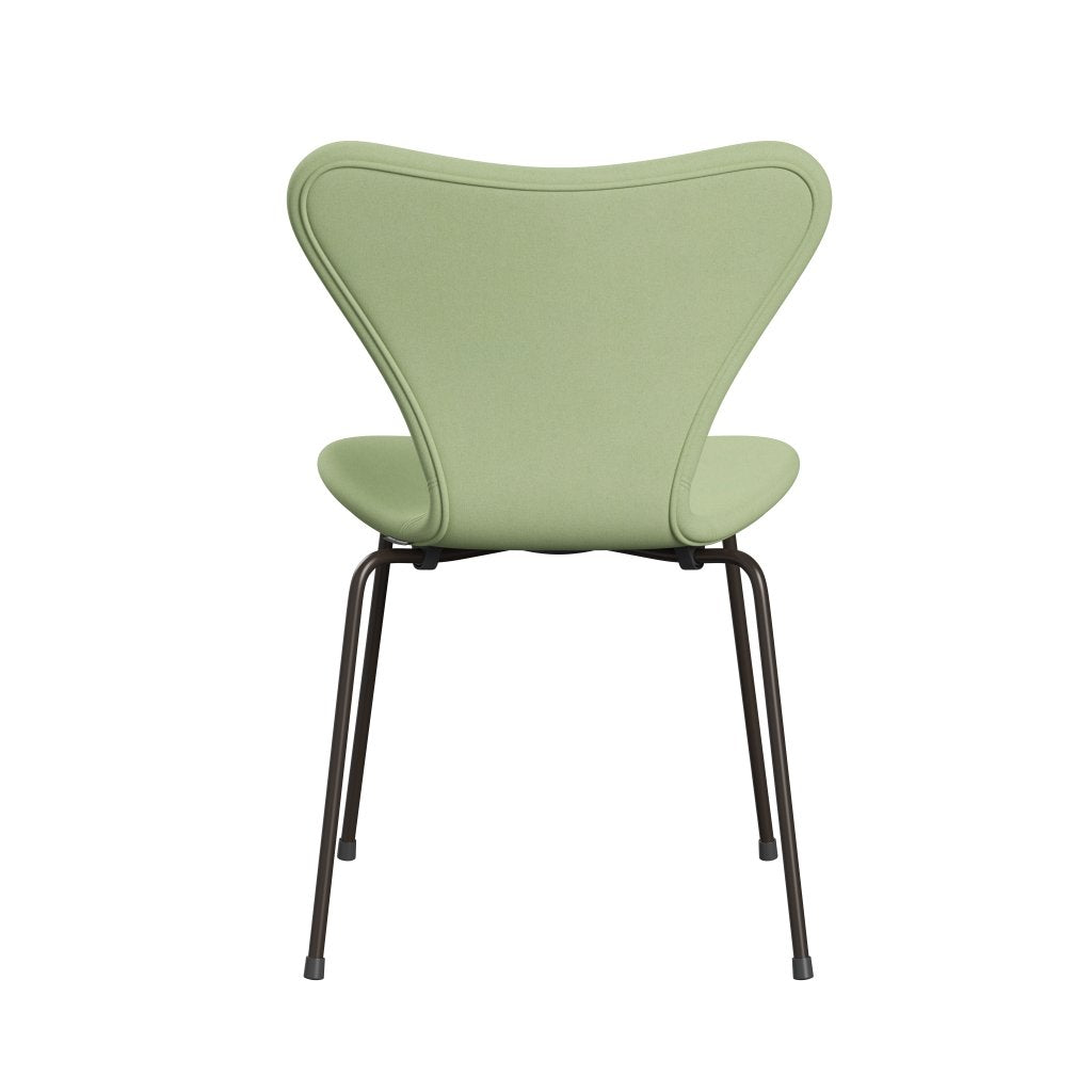 Fritz Hansen 3107 Krzesło pełna tapicerka, brązowy brąz/Divina Light Yellow