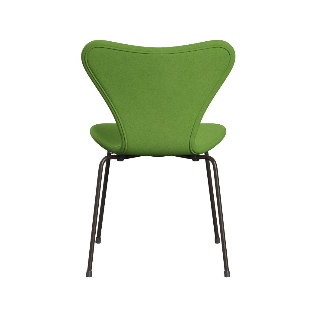 Fritz Hansen 3107 Krzesło pełne tapicerka, brązowy brąz/Divina Lime Light