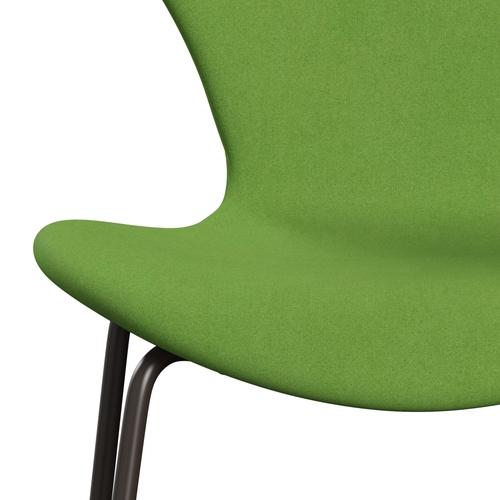 Fritz Hansen 3107 Krzesło pełne tapicerka, brązowy brąz/Divina Lime Light