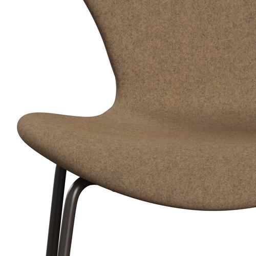 Fritz Hansen 3107 Full Tapicerka, brązowy brąz/Divina MD Café Latte