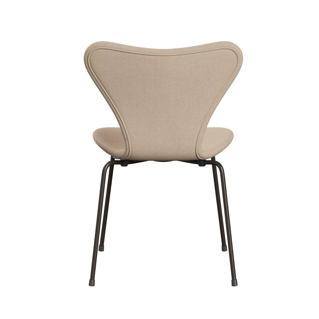 Fritz Hansen 3107 krzesło pełne tapicerka, brązowy brąz/divina md crème